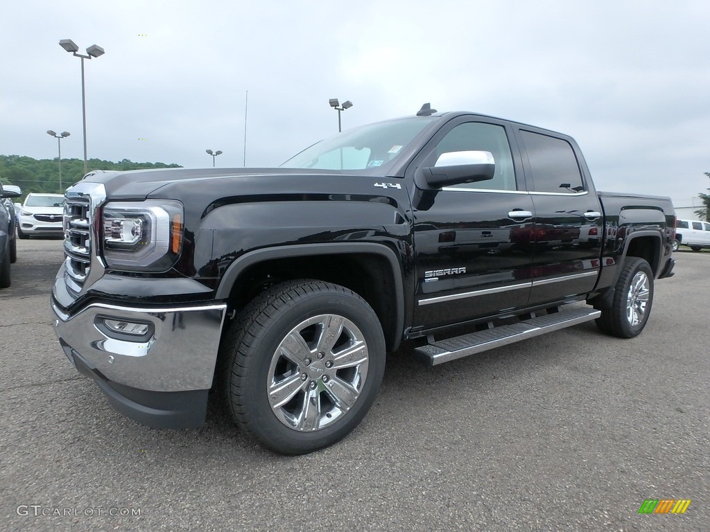 Onyx Black 2018 GMC Sierra 1500 SLT Crew Cab 4WD Exterior Photo #127487419