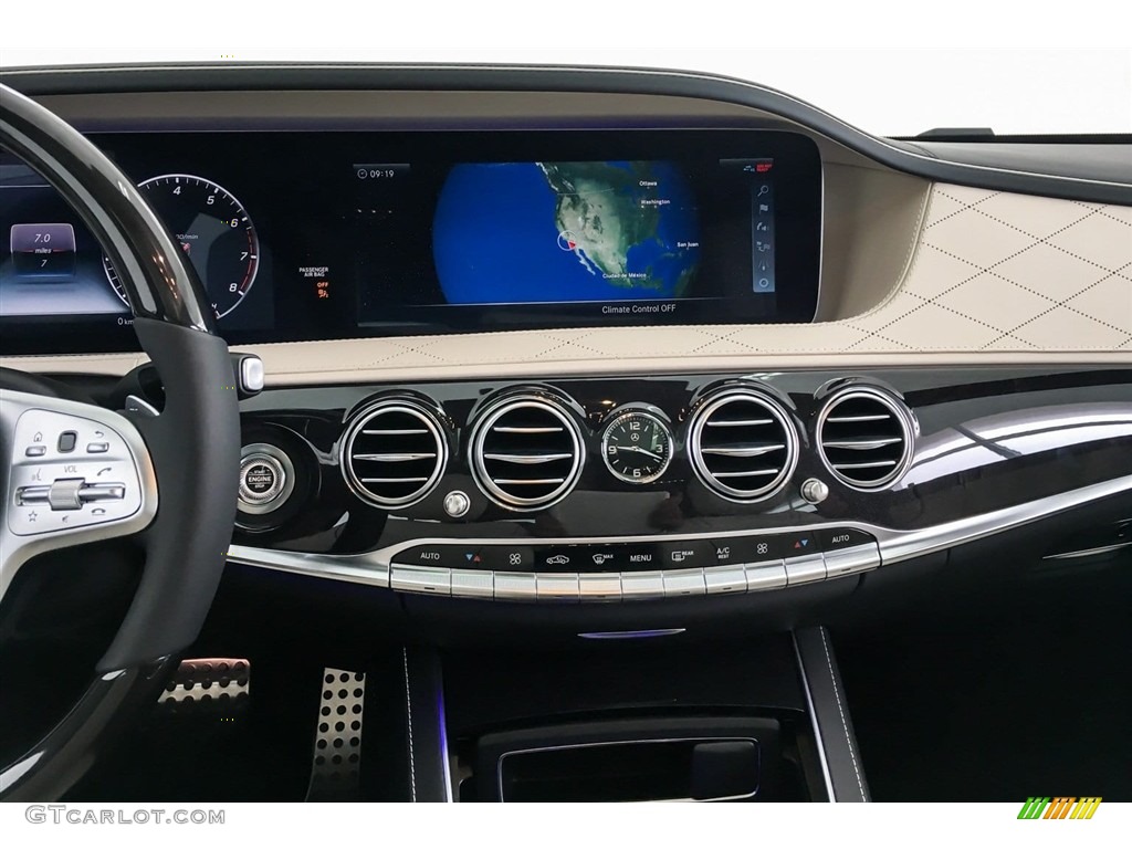 2018 Mercedes-Benz S 450 Sedan Porcelain/Black Dashboard Photo #127488878