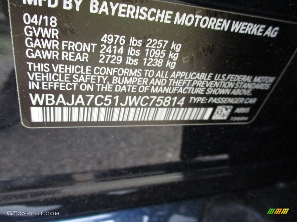 2018 5 Series 530i xDrive Sedan - Imperial Blue Metallic / Ivory White photo #19
