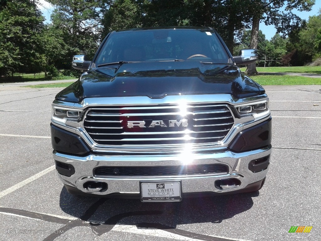 2019 1500 Long Horn Crew Cab 4x4 - Diamond Black Crystal Pearl / Black/New Saddle photo #3