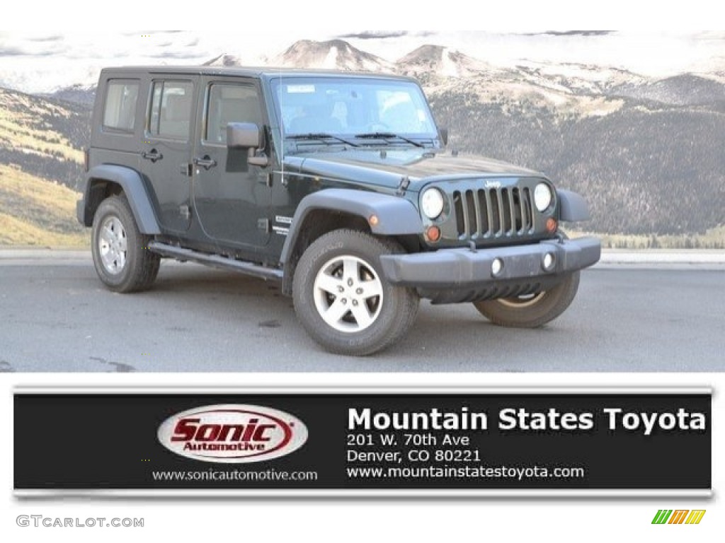 2010 Wrangler Unlimited Sport 4x4 - Natural Green Pearl / Dark Slate Gray/Medium Slate Gray photo #1