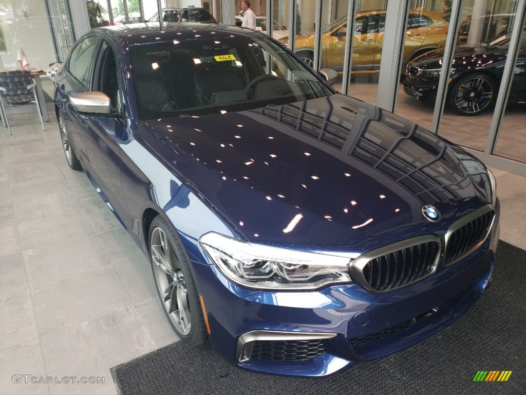 2018 5 Series M550i xDrive Sedan - Mediterranean Blue Metallic / Black photo #1