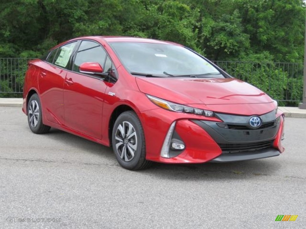 2018 Prius Prime Advanced - Hypersonic Red / Black photo #1