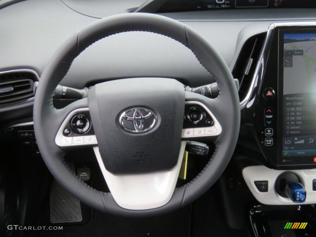 2018 Toyota Prius Prime Advanced Black Steering Wheel Photo #127505144