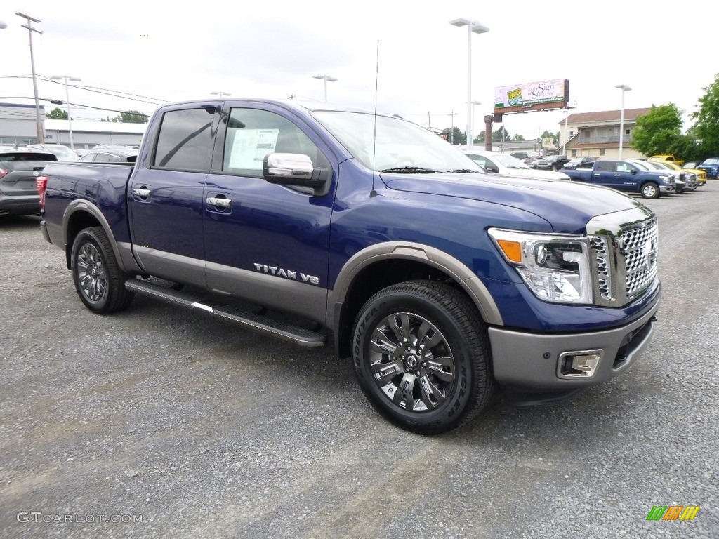 2018 Titan Platinum Reserve Crew Cab 4x4 - Deep Blue Pearl / Platinum Reserve Black/Brown photo #1