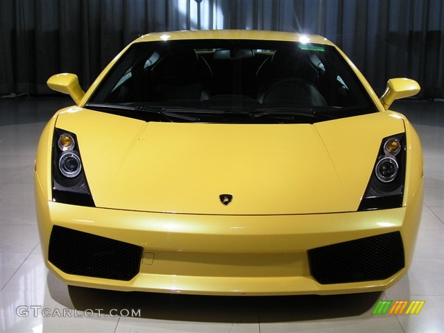 Front of a 2006 Lamborghini Gallardo Coupe in Pearl Yellow 2006 Lamborghini Gallardo Coupe Parts