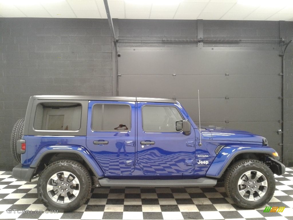 Ocean Blue Metallic 2018 Jeep Wrangler Unlimited Sahara 4x4 Exterior Photo #127515113