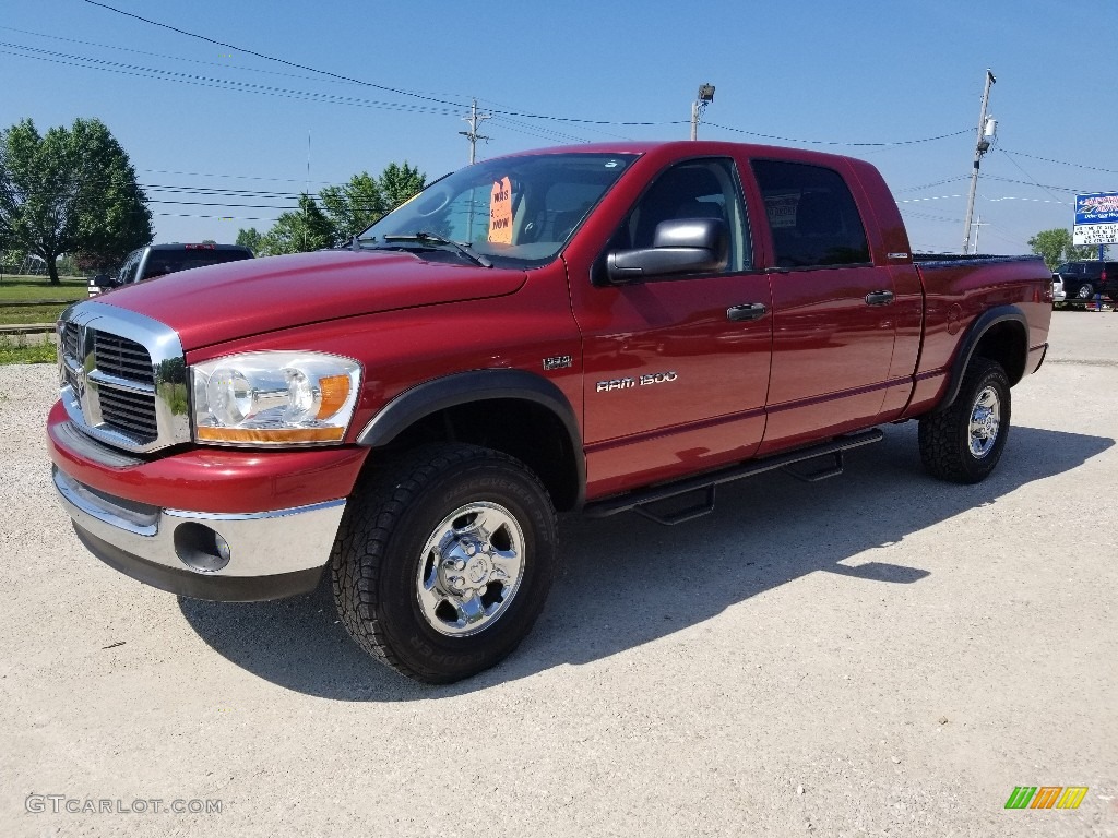 2006 Ram 1500 SLT Mega Cab 4x4 - Flame Red / Medium Slate Gray photo #6