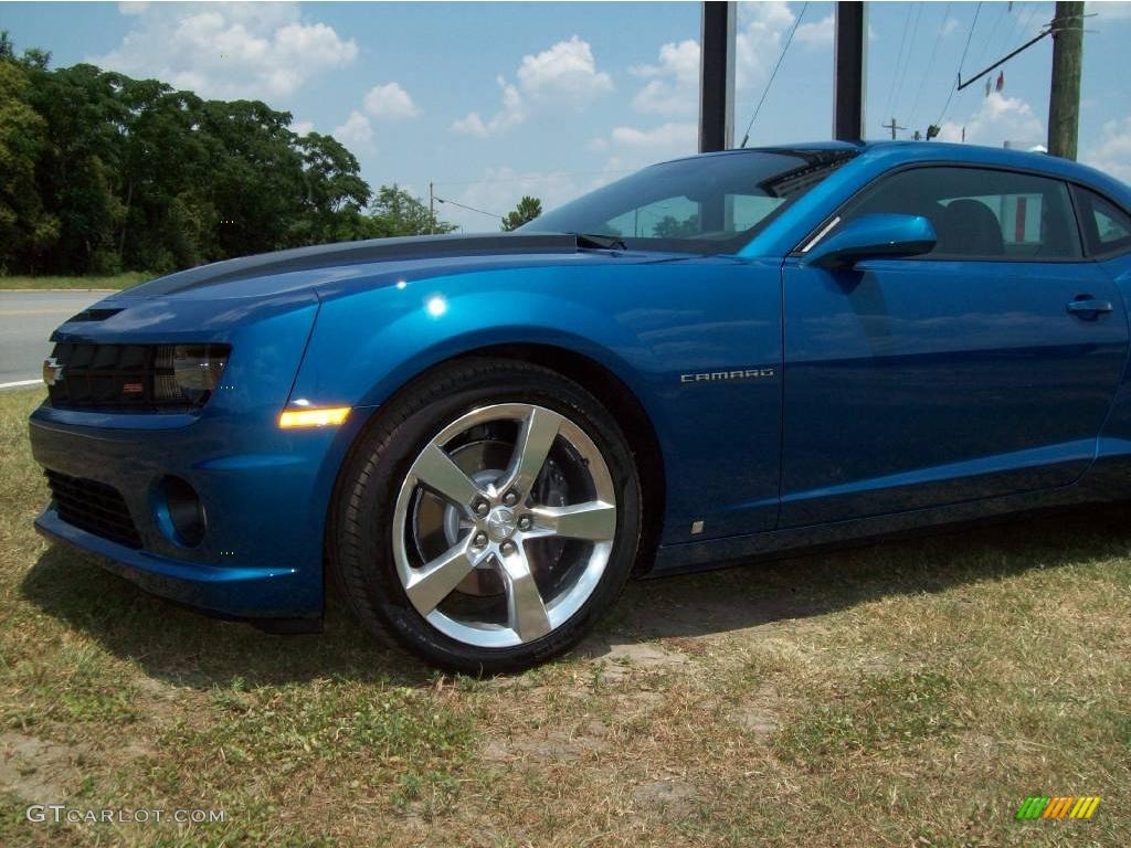 2010 Camaro SS/RS Coupe - Aqua Blue Metallic / Black photo #9