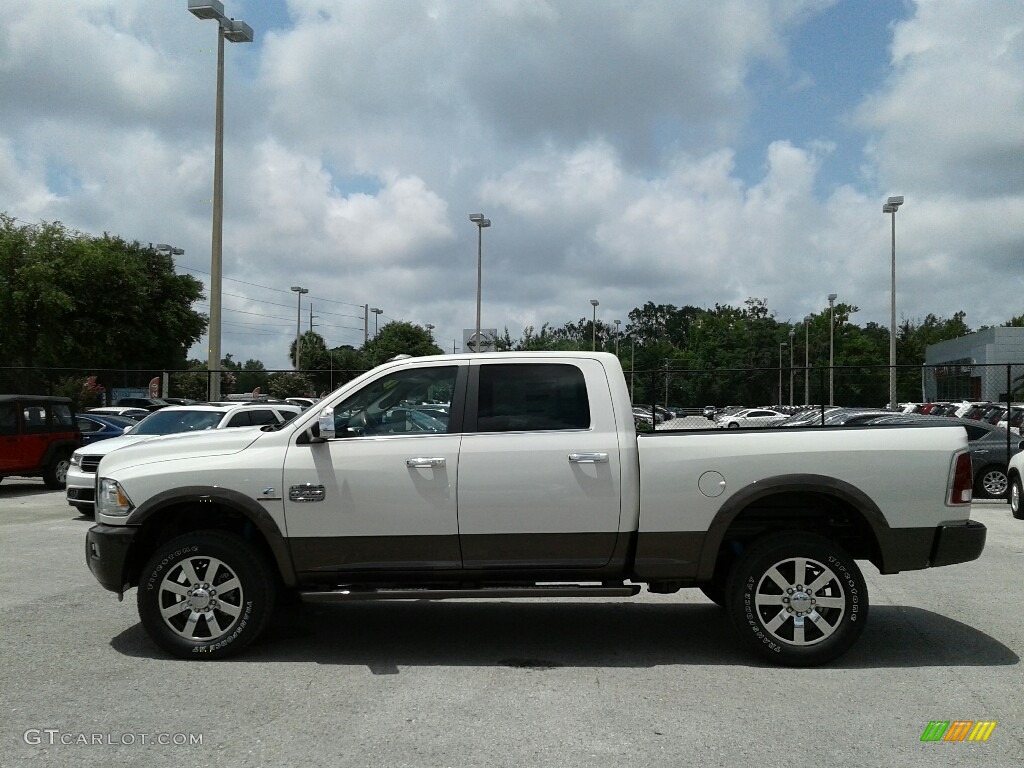 2018 2500 Laramie Longhorn Crew Cab 4x4 - Pearl White / Black/Cattle Tan photo #2