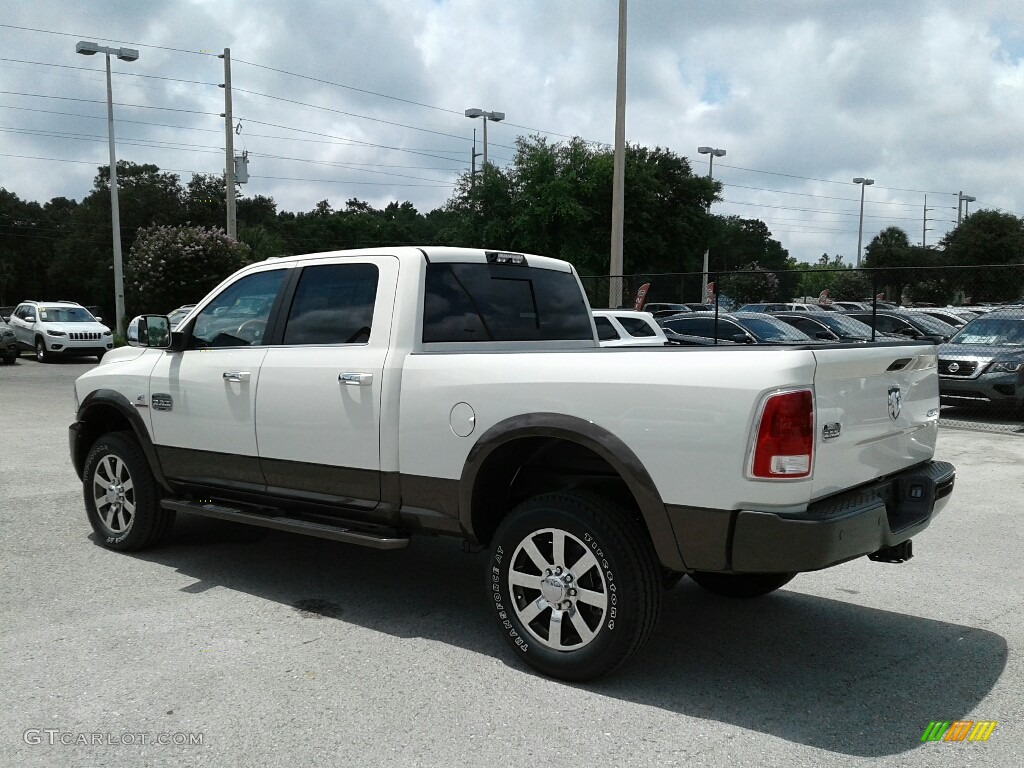 2018 2500 Laramie Longhorn Crew Cab 4x4 - Pearl White / Black/Cattle Tan photo #3