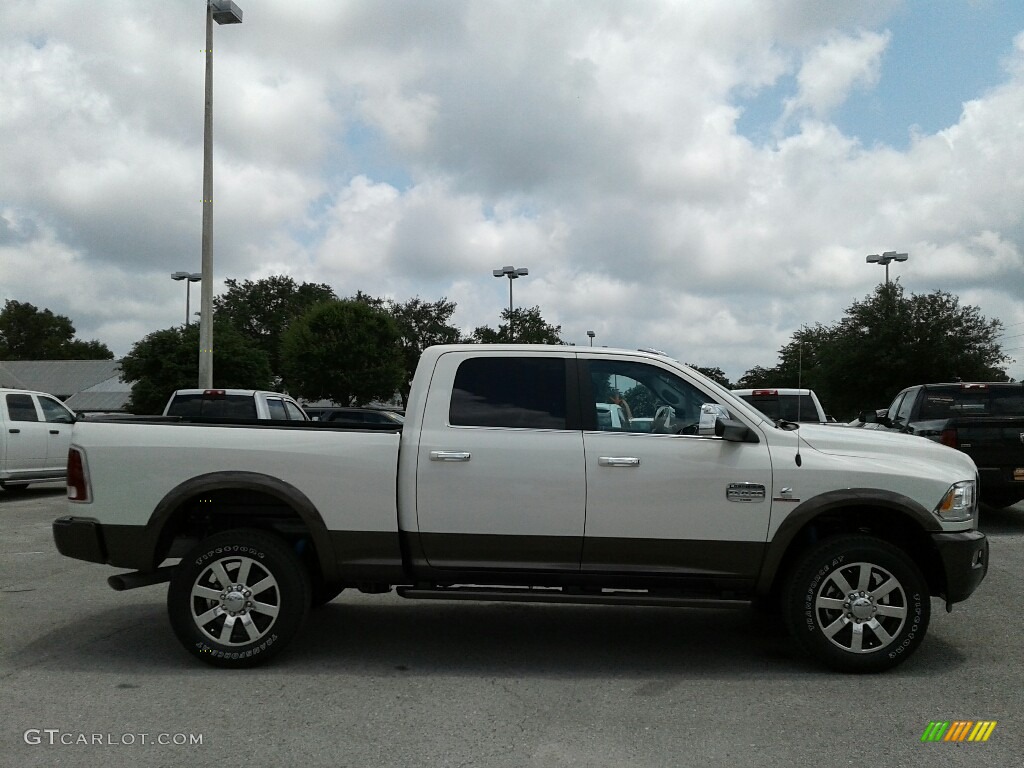 2018 2500 Laramie Longhorn Crew Cab 4x4 - Pearl White / Black/Cattle Tan photo #6
