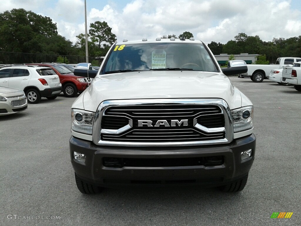 2018 2500 Laramie Longhorn Crew Cab 4x4 - Pearl White / Black/Cattle Tan photo #8