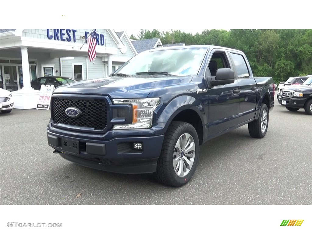 2018 F150 STX SuperCab 4x4 - Blue Jeans / Black photo #3