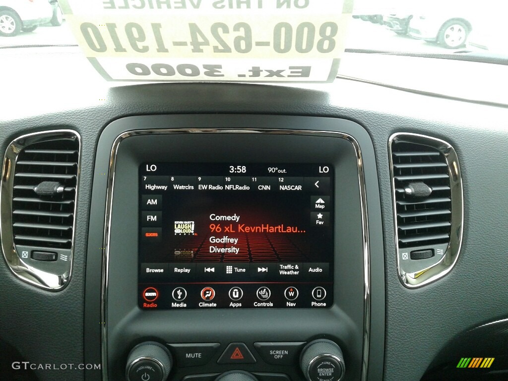 2018 Durango GT - Vice White Tri-Coat Pearl / Black photo #15