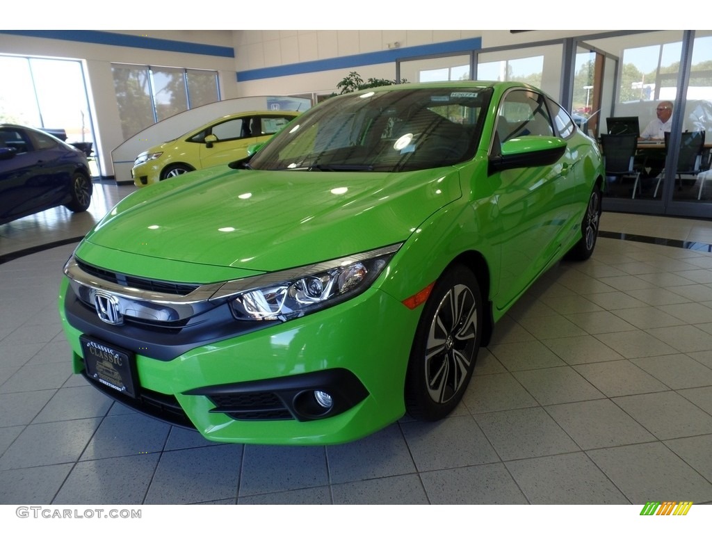 2018 Civic EX-T Coupe - Energy Green Pearl / Black/Gray photo #1