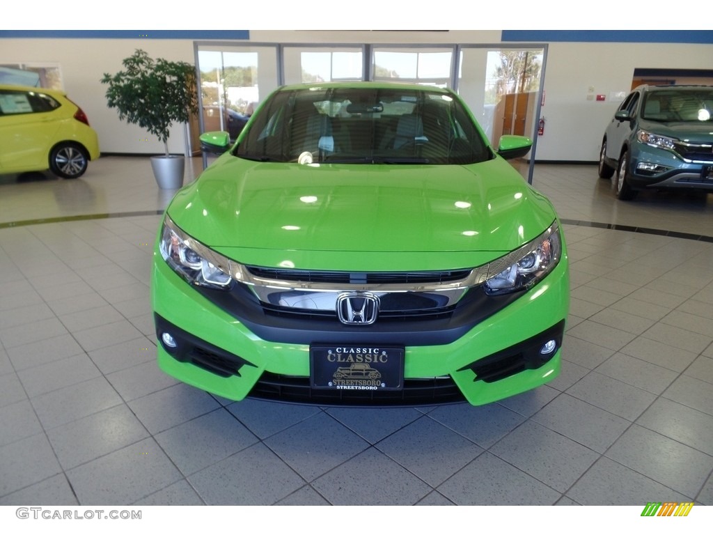 2018 Civic EX-T Coupe - Energy Green Pearl / Black/Gray photo #2