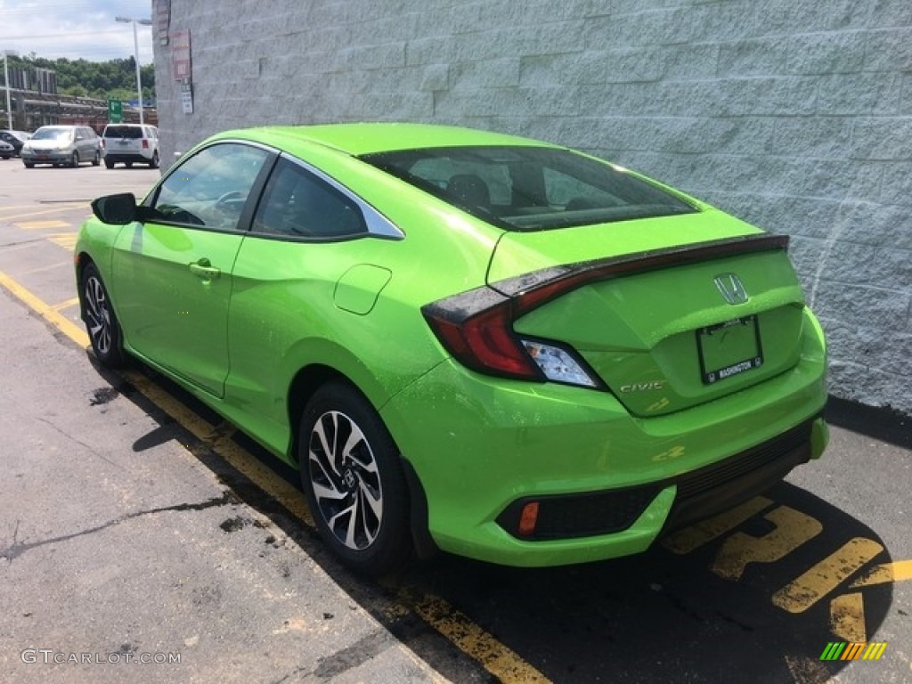2018 Civic LX-P Coupe - Energy Green Pearl / Black/Gray photo #6