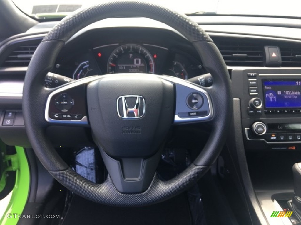 2018 Honda Civic LX-P Coupe Black/Gray Steering Wheel Photo #127549977