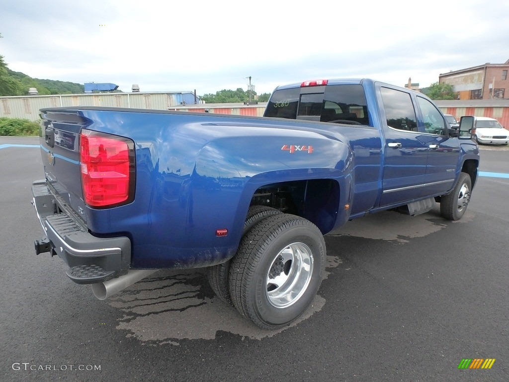 2018 Silverado 3500HD LTZ Crew Cab Dual Rear Wheel 4x4 - Deep Ocean Blue Metallic / Dark Ash/Jet Black photo #3