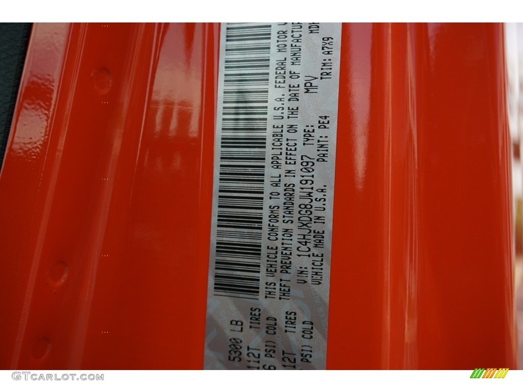 2018 Wrangler Unlimited Color Code PE4 for Punk n Metallic Photo #127551654