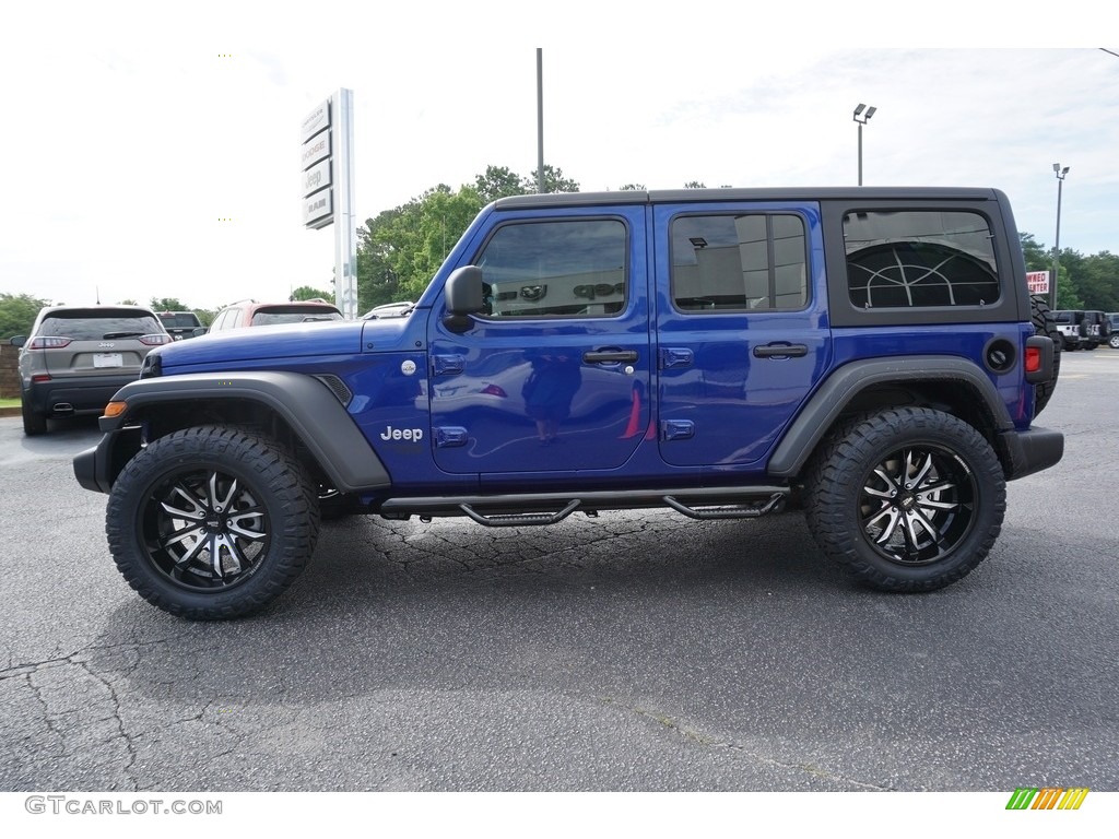 2018 Wrangler Unlimited Sport 4x4 - Ocean Blue Metallic / Black photo #4