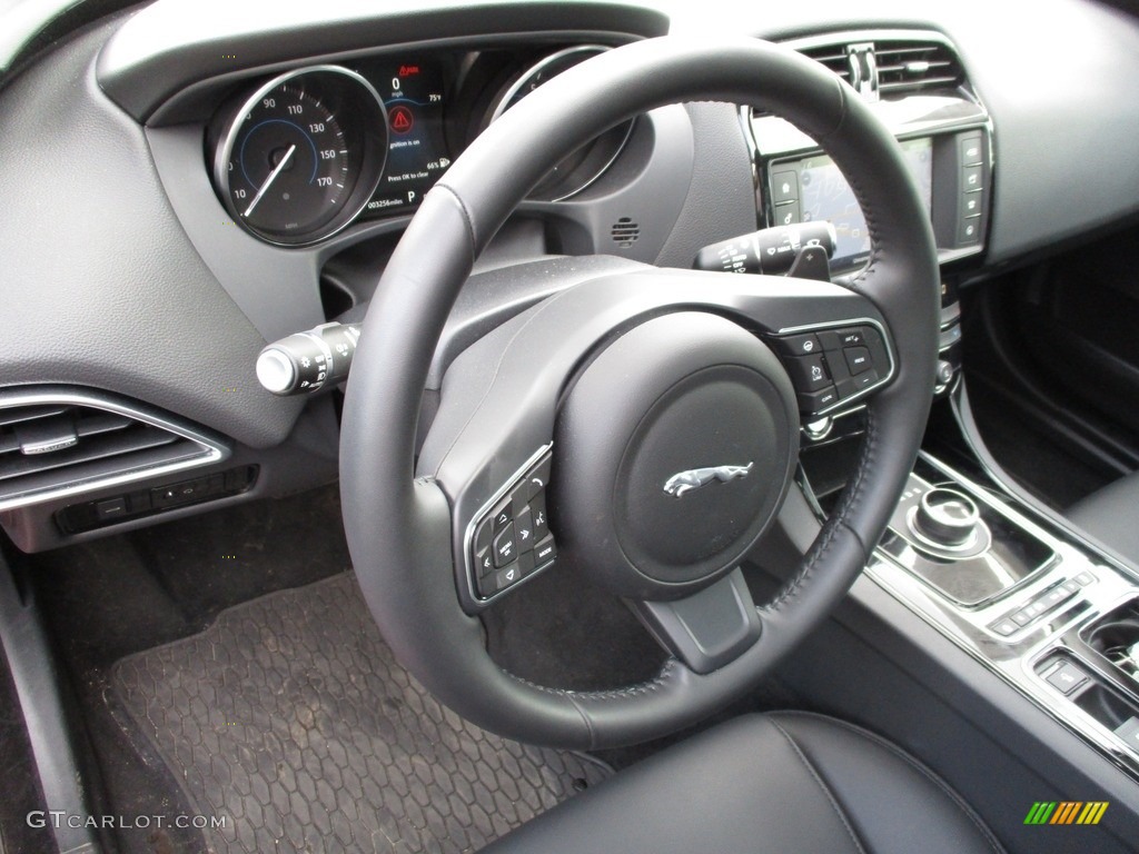 2018 Jaguar XE 25t Premium AWD Ebony Steering Wheel Photo #127557093