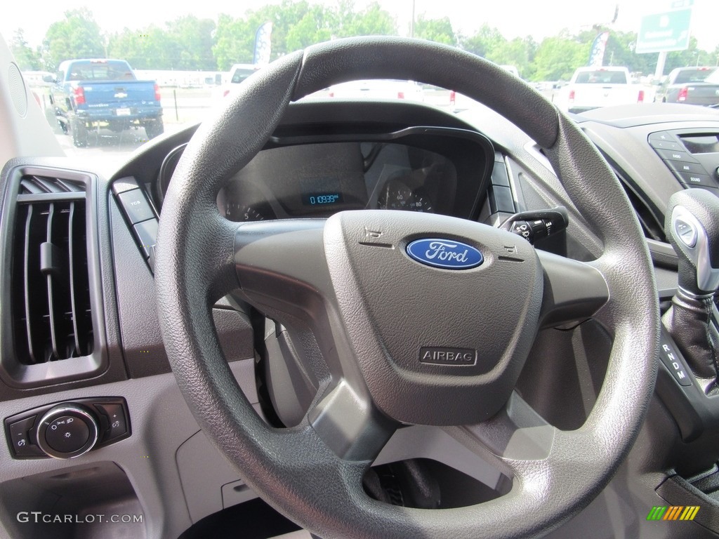 2018 Ford Transit Van 250 MR Regular Charcoal Black Steering Wheel Photo #127563333