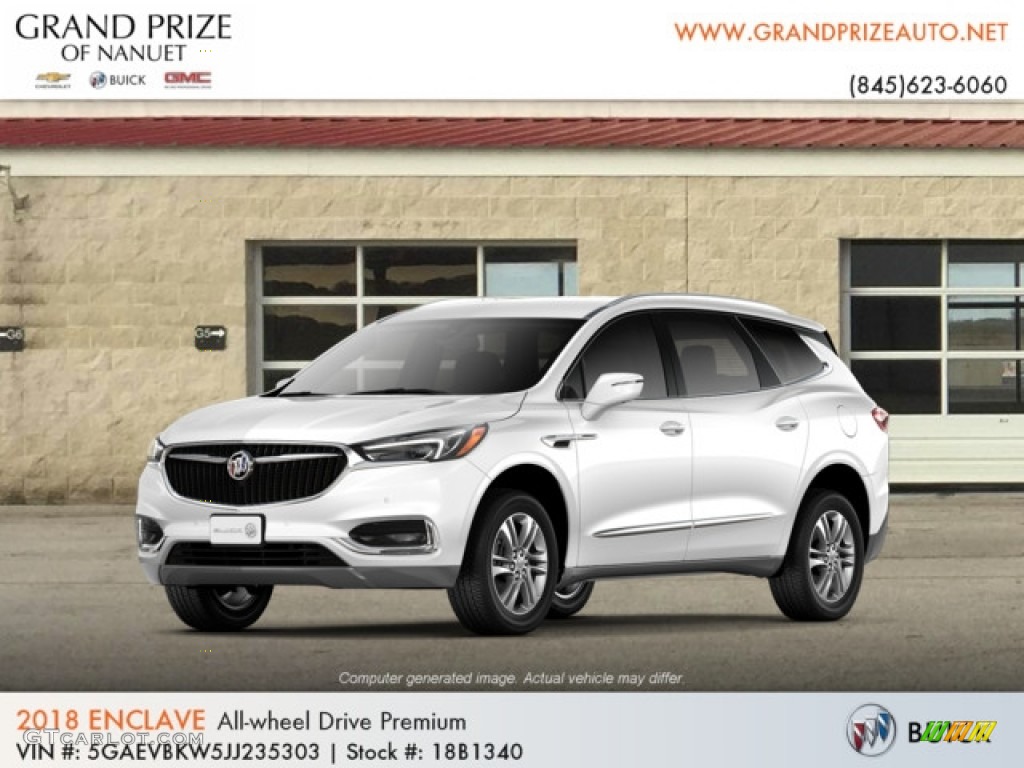 2018 White Frost Tricoat Buick Enclave Premium Awd