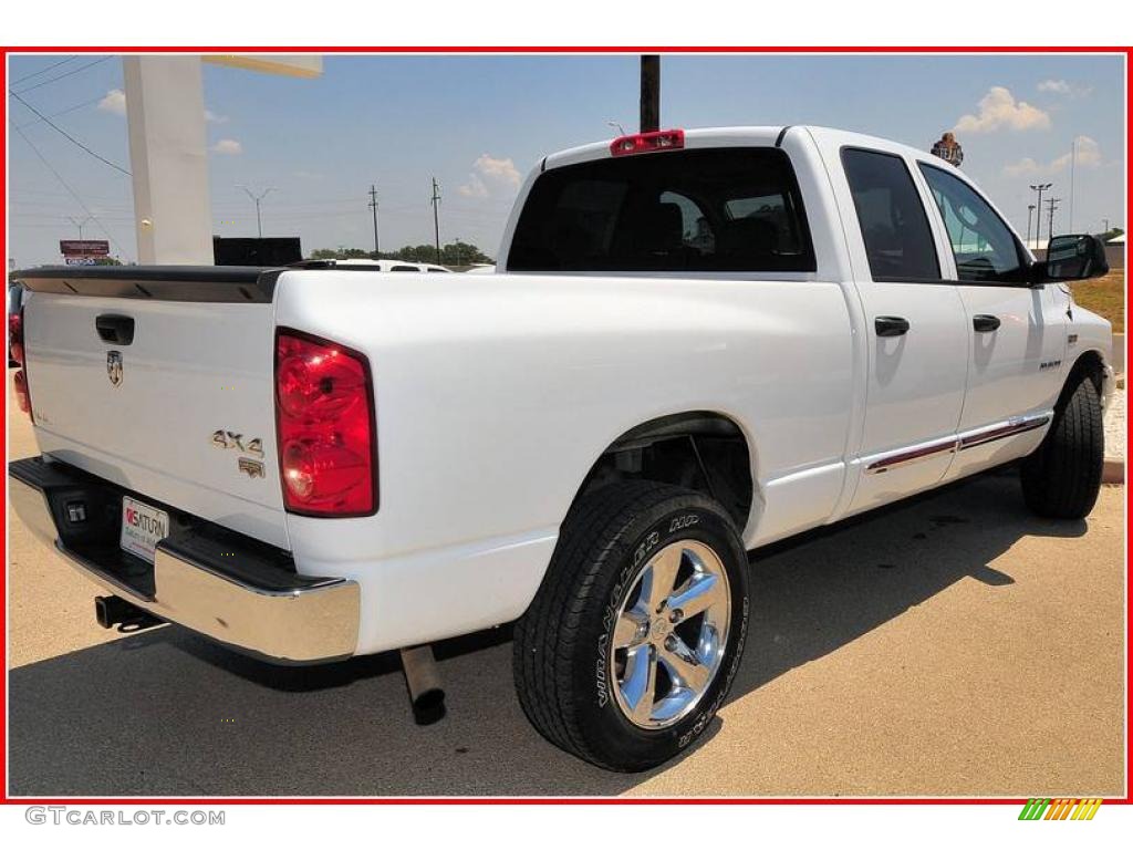 2008 Ram 1500 Laramie Quad Cab 4x4 - Bright White / Medium Slate Gray photo #7