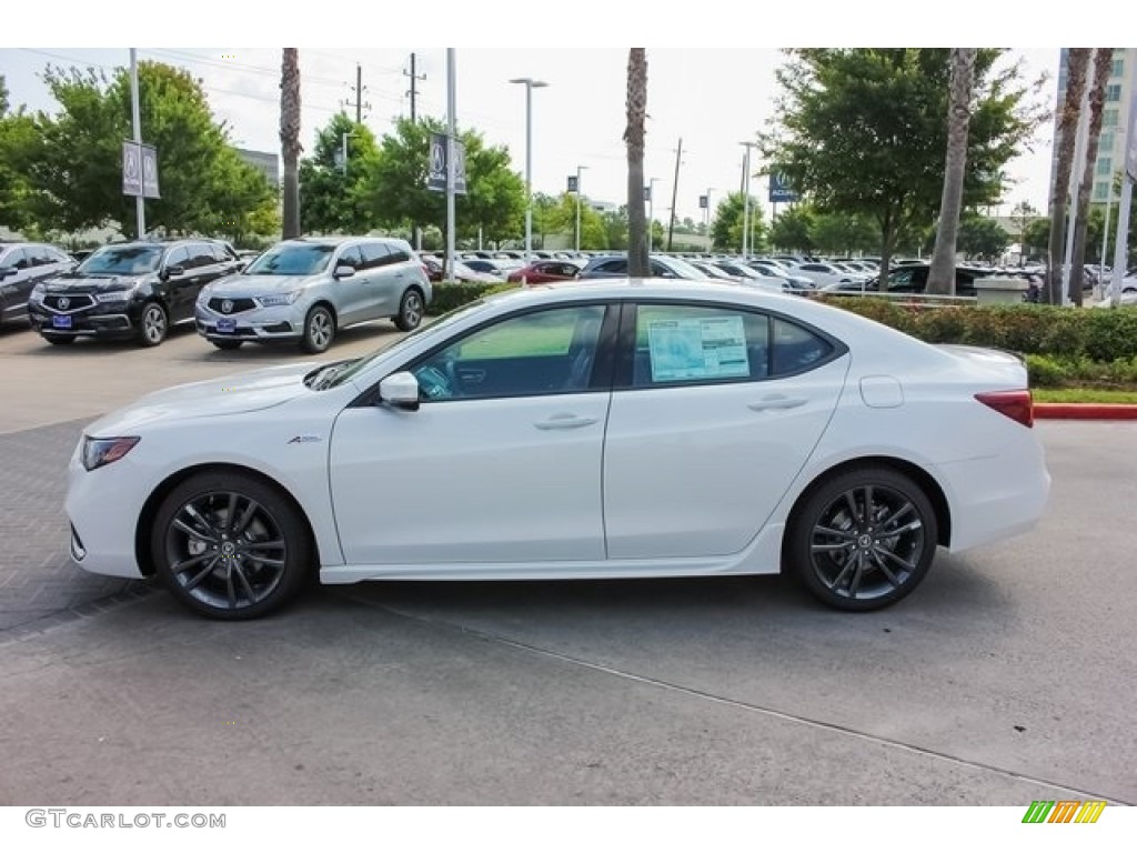 2019 TLX A-Spec Sedan - Platinum White Pearl / Red photo #4