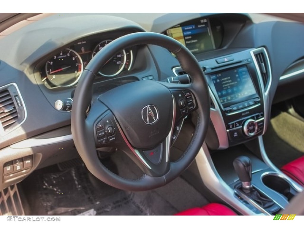 2019 TLX A-Spec Sedan - Platinum White Pearl / Red photo #42