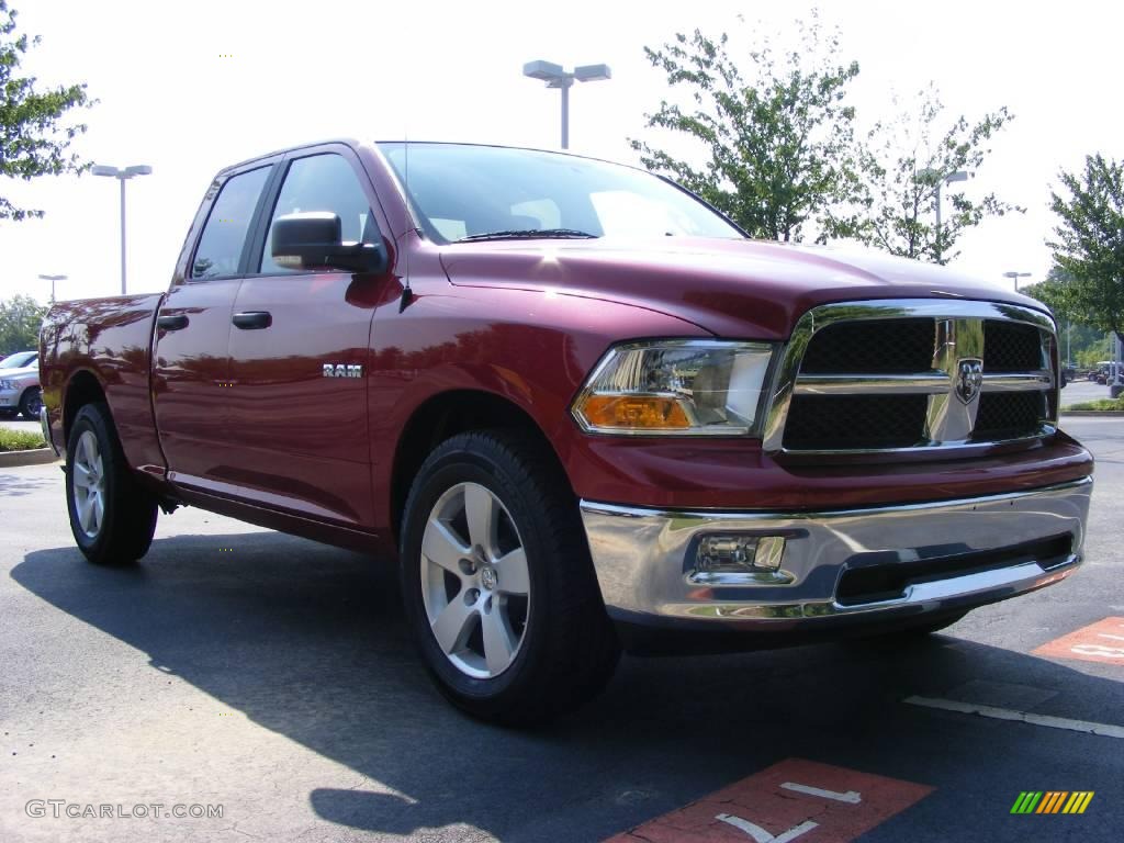 2009 Ram 1500 SLT Quad Cab - Inferno Red Crystal Pearl / Dark Slate/Medium Graystone photo #4