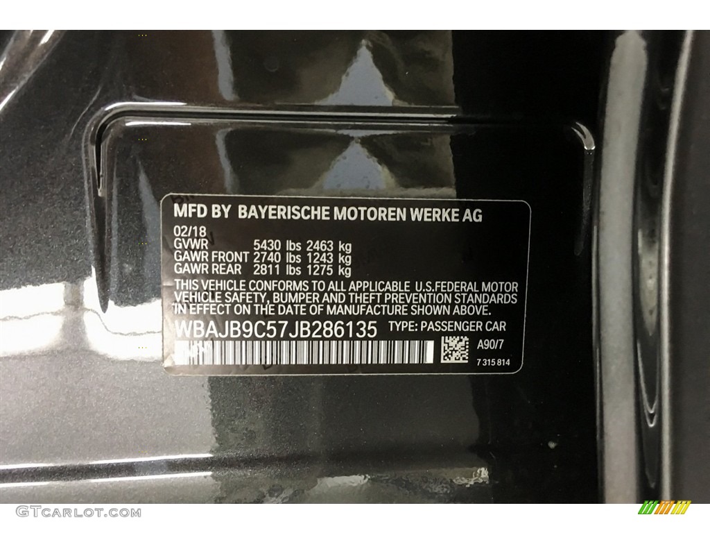 2018 5 Series M550i xDrive Sedan - Dark Graphite Metallic / Ivory White photo #11