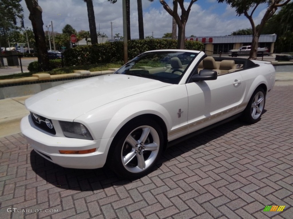 2007 Mustang V6 Premium Convertible - Performance White / Medium Parchment photo #5