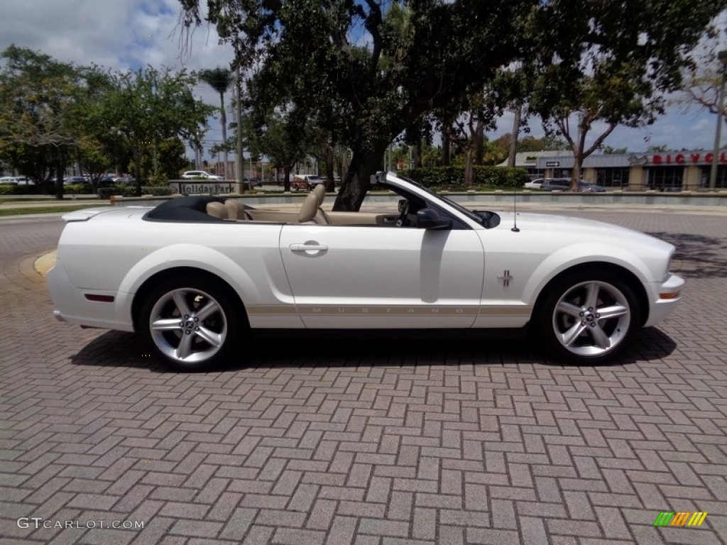 2007 Mustang V6 Premium Convertible - Performance White / Medium Parchment photo #11