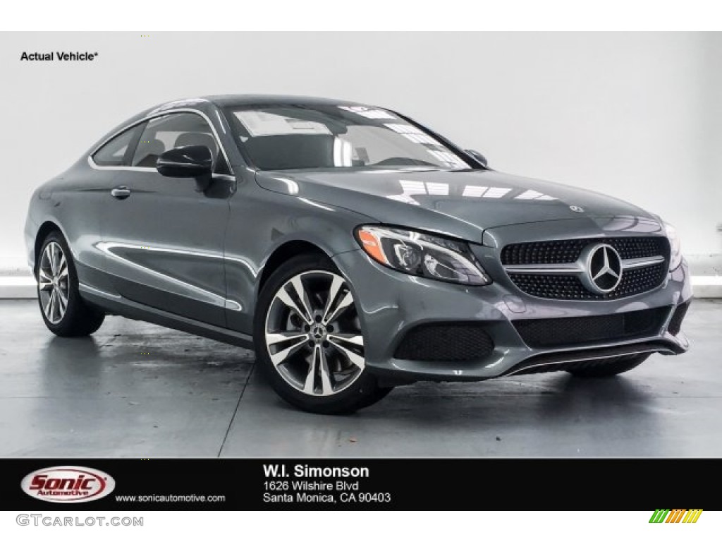 2018 C 300 Coupe - Selenite Grey Metallic / Black photo #1