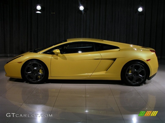 Side profile of a 2006 Lamborghini Gallardo Coupe. 2006 Lamborghini Gallardo Coupe Parts