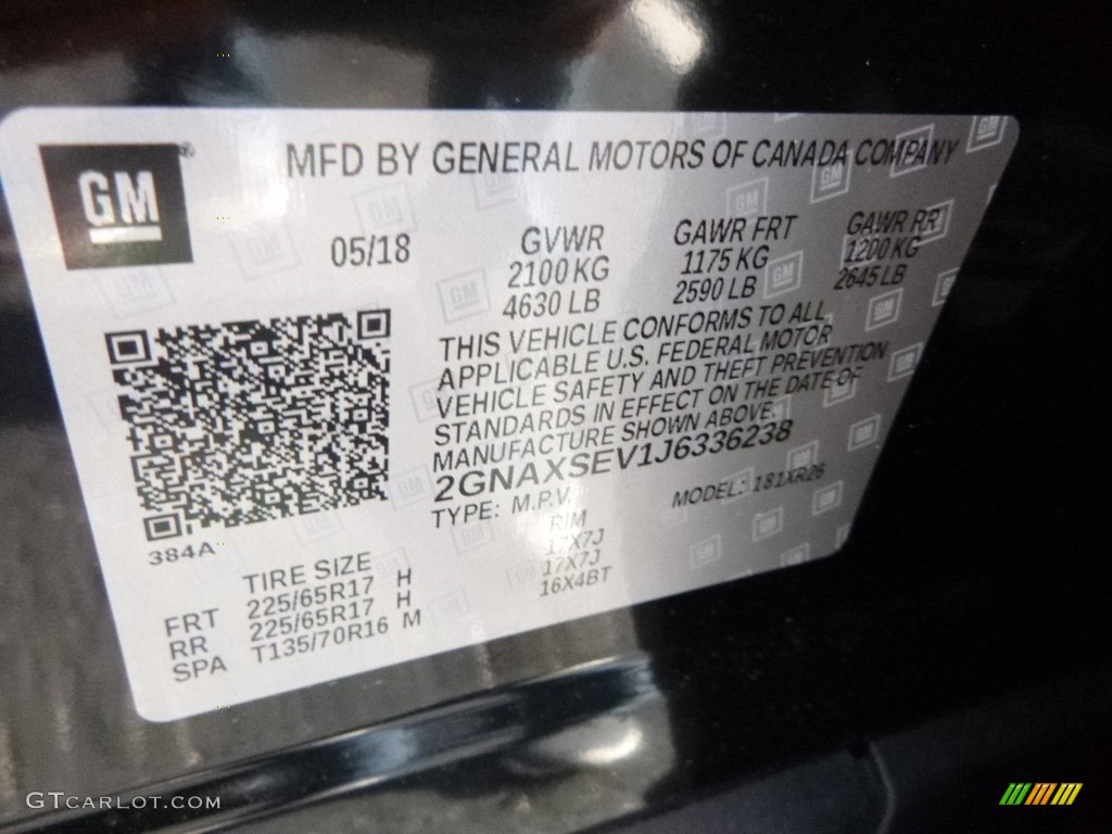 2018 Equinox LT AWD - Mosaic Black Metallic / Jet Black photo #15