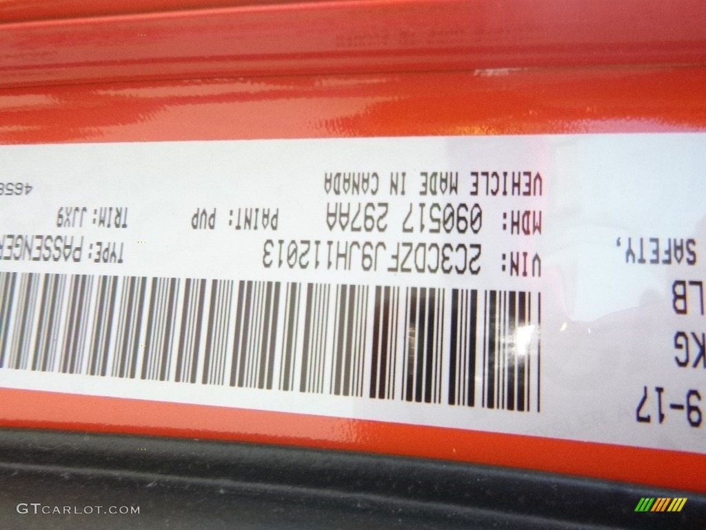 2018 Dodge Challenger T/A 392 Color Code Photos