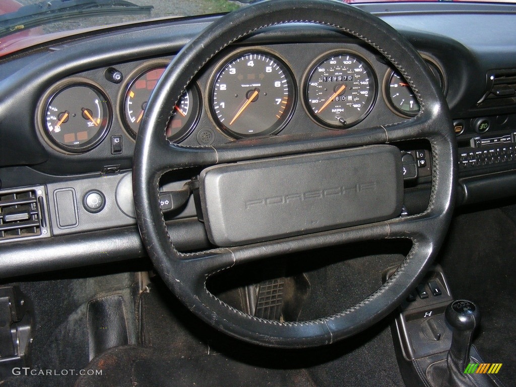 1989 Porsche 911 Carrera 4 Coupe Black Steering Wheel Photo #127602948