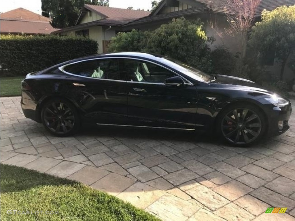 2014 Model S P85D Performance - Blue Metallic / Gray photo #1