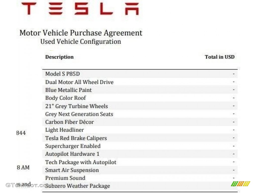 2014 Tesla Model S P85D Performance Info Tag Photo #127603932