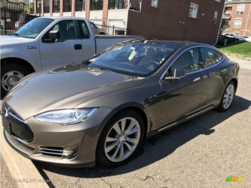 Titanium Metallic 2016 Tesla Model S 90D Exterior Photo #127604085