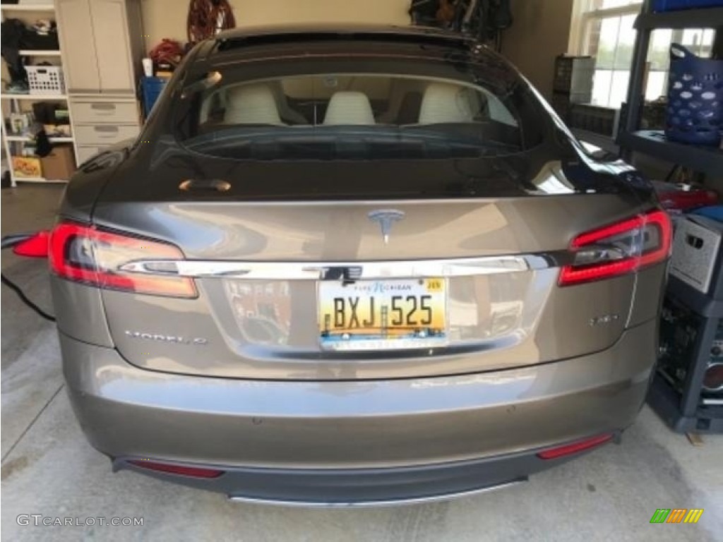 2016 Model S 90D - Titanium Metallic / Tan photo #8