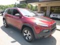 2015 Deep Cherry Red Crystal Pearl Jeep Cherokee Trailhawk 4x4  photo #3