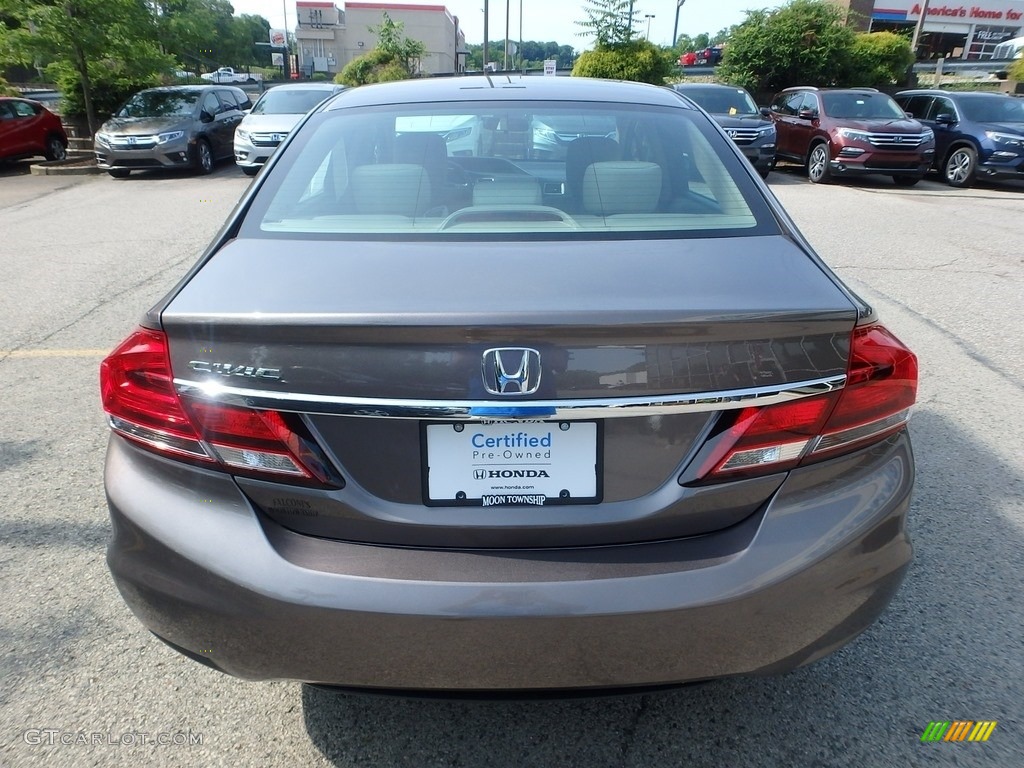 2015 Civic LX Sedan - Urban Titanium Metallic / Beige photo #4