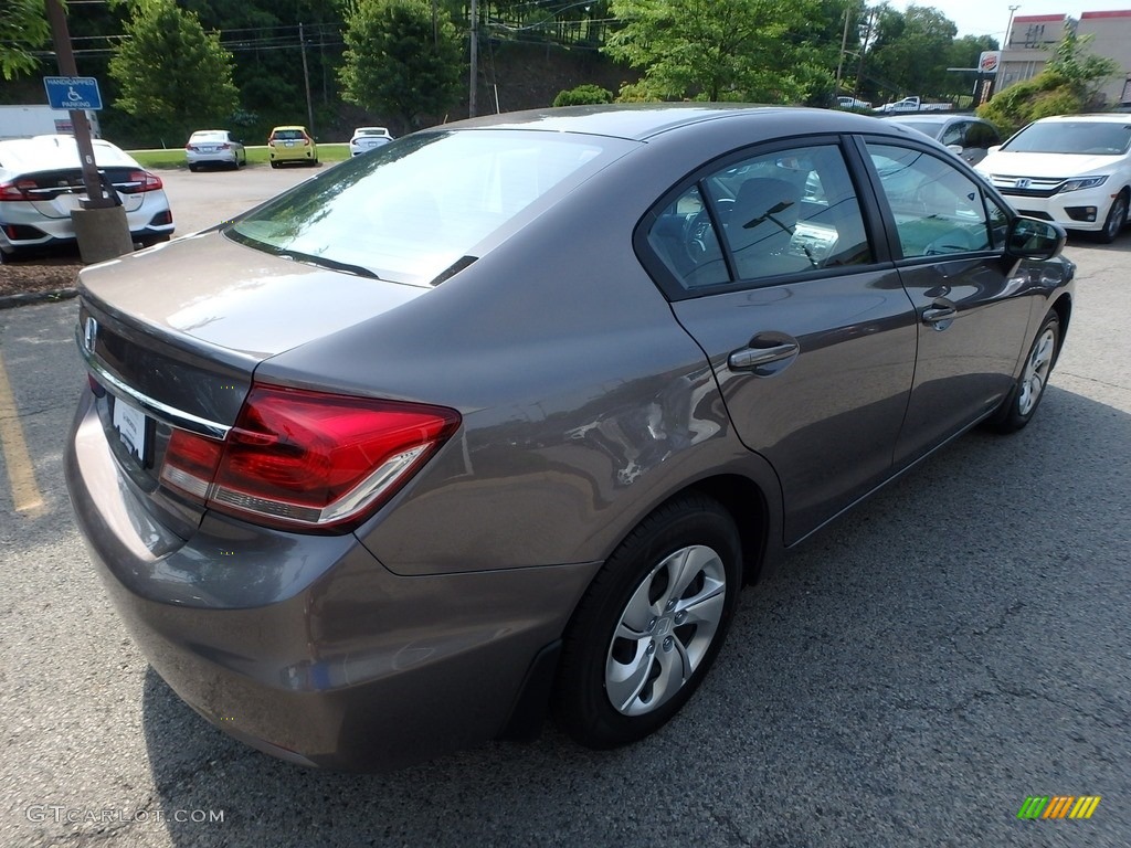 2015 Civic LX Sedan - Urban Titanium Metallic / Beige photo #5