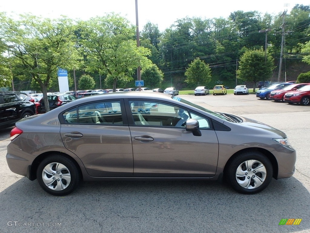 2015 Civic LX Sedan - Urban Titanium Metallic / Beige photo #6