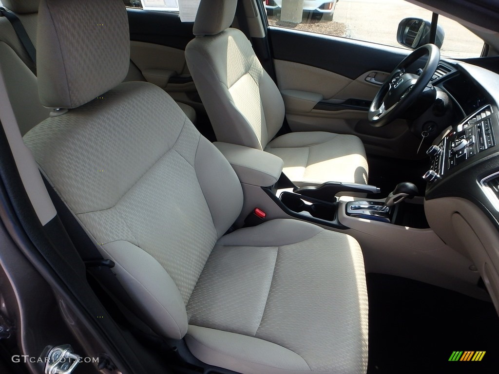 2015 Civic LX Sedan - Urban Titanium Metallic / Beige photo #10